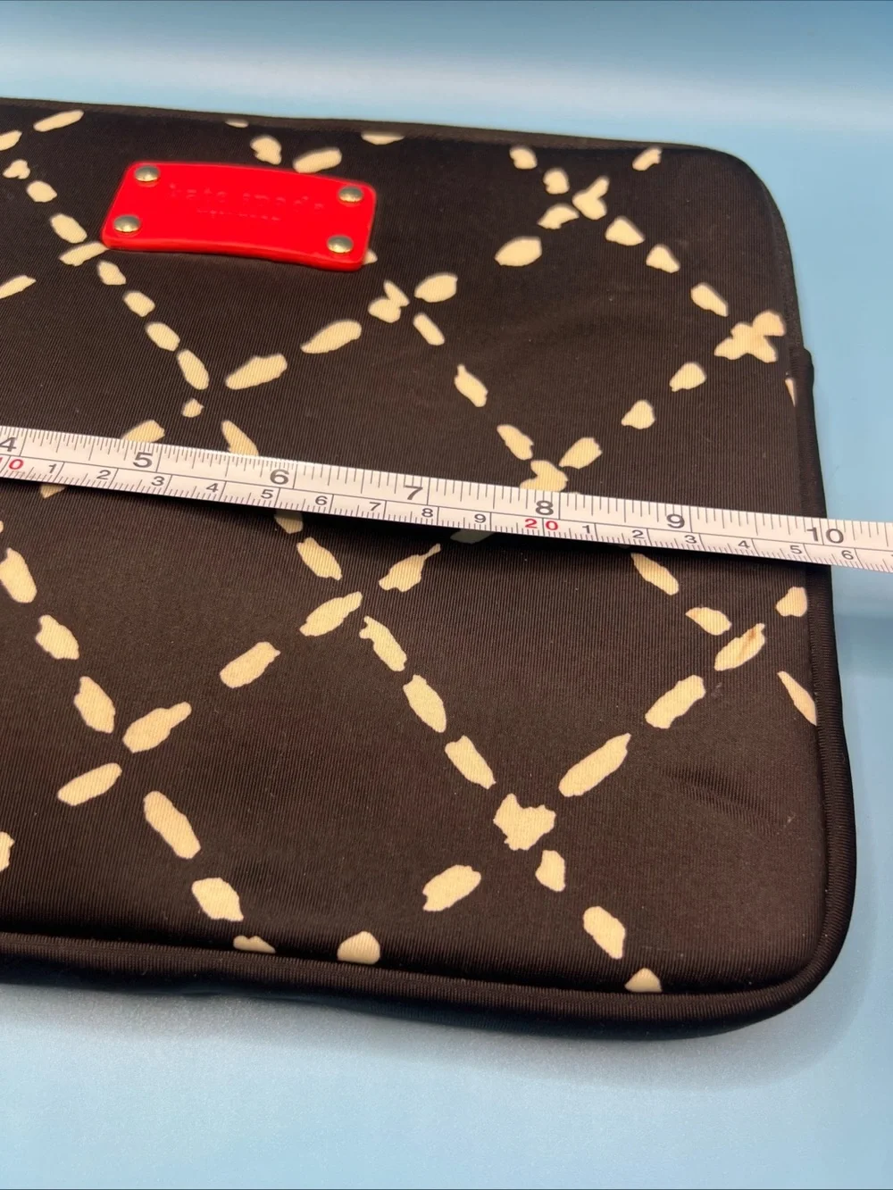 Genuine Authentic Kate Spade iPad Sleeve Case Pouch Black/White 10 1/4” by 8”